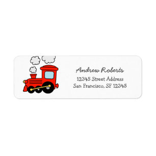 Étiquette Enfants jouet rouge choo choo train retour étiquet