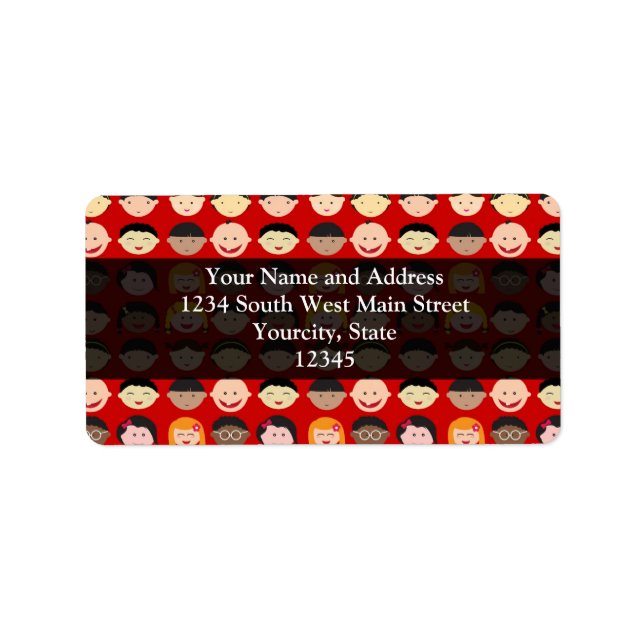 Étiquette Enfants multiculturels (Devant)