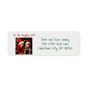 Étiquette Enfants sur la liste des vilains Photo Noël