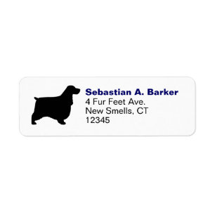 Étiquette English Cocker Spaniel Silhouette Adresse de retou