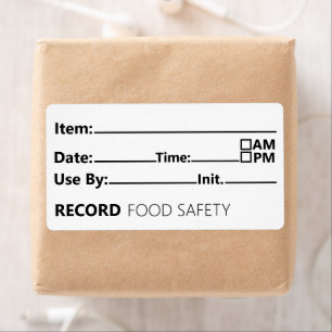 Étiquette Enregistrement des dates de sécurité alimentaire