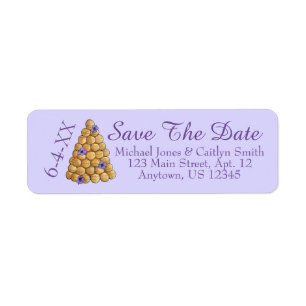 Étiquette Enregistrer La Date Mariage Croquembouche Violet G