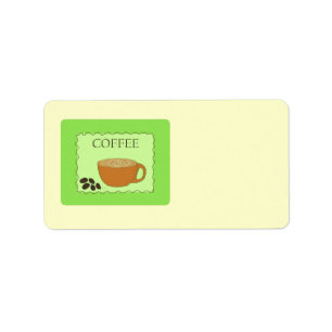 Étiquette Enseigne de café vert avec grains