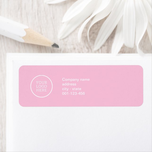 Étiquette Entreprise moderne Logo Entreprise Pink (En situation)