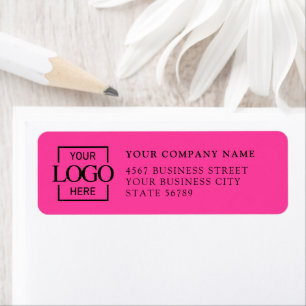 Étiquette Entreprise Pink Custom Company Logo de l'adresse d