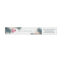 Étiquette enveloppant de branches et de baies de