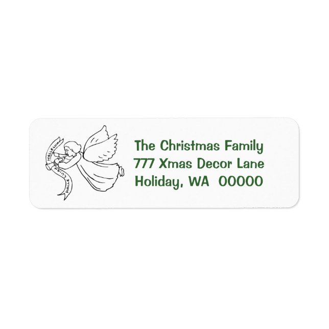 Étiquette Enveloppe Cartes de Noël Angel Auto-Adressé (Devant)