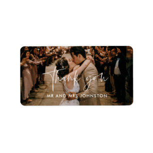 Étiquette Enveloppe du Mariage photo Merci