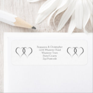 Étiquette Enveloppe mariage Adresse de retour Coeurs d'étiqu