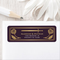 Épée de Mariage Médiéval Fantastique Aubergine Or