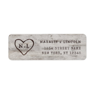 Étiquette Épouses sculptées Monogramme Mariage Adresse de re