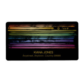 Étiquette Equality Love Rainbow Brush Strokes LGBTQ ID656