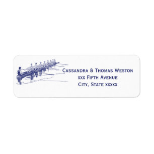 Étiquette Équipe de rameurs de l'équipe d'aviron Blue Rowing