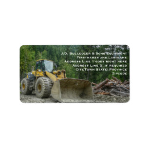 Étiquette Équipement lourd de grand tracteur jaune de