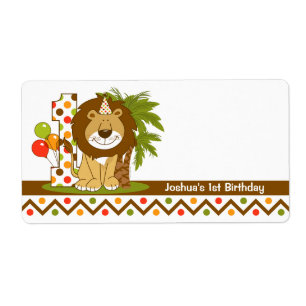 Étiquette Ęr anniversaire de lion mignon