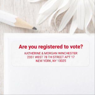 Étiquette Es-tu inscrit pour voter la coutume rouge et blanc
