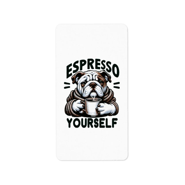 Étiquette Espresso Bulldog Chaud - Café Cosy (Devant)
