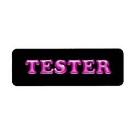 Étiquette Essayez-moi Fuchsia Pink 3D Tester Exemples Contan