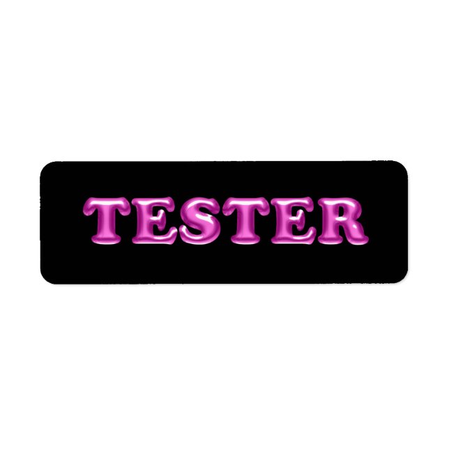 Étiquette Essayez-moi Fuchsia Pink 3D Tester Exemples Contan (Devant)