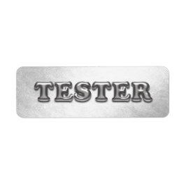 Étiquette Essayez-moi Silver Grey 3D Tester Exemples Contant