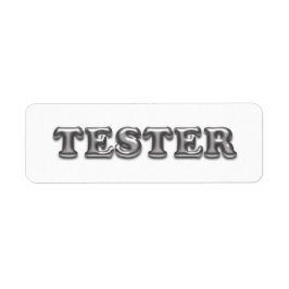 Étiquette Essayez-moi White Grey 3D Tester Exemples Contante