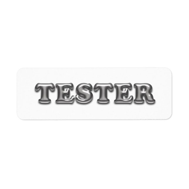 Étiquette Essayez-moi White Grey 3D Tester Exemples Contante (Devant)