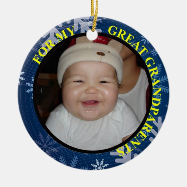 Étiquette et ornement de cadeau de photo (Devant)