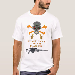 Étiquette et T-shirt de Frag
