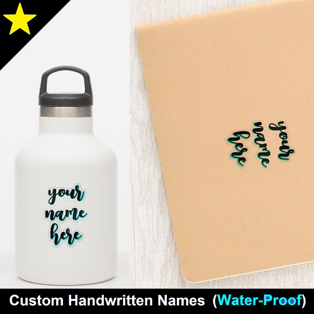 Étiquette étanche pour bouteille d'eau, texte pers (Waterproof name tags
Custom text stickers
Kids' water bottle labels)