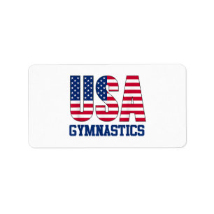 Étiquette Etats-Unis avec drapeau américain Gymnastique Spor