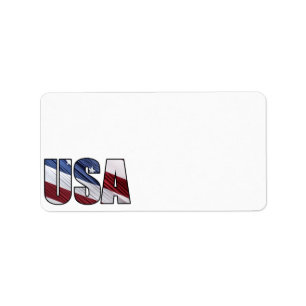 Étiquette États-Unis en rouge blanc et bleu drapeau patrioti