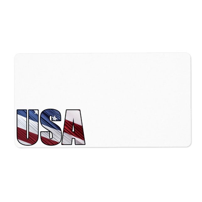 Étiquette États-Unis en rouge blanc et bleu drapeau patrioti (Devant)