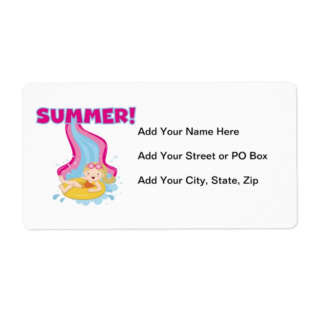 Étiquette Été blond de fille (Devant)