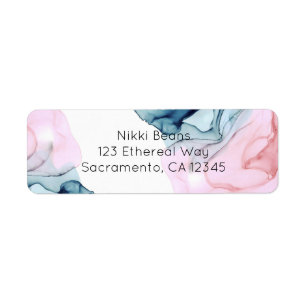 Étiquette Ethereal Turquoise rose Elegant Moderne Glam tenda