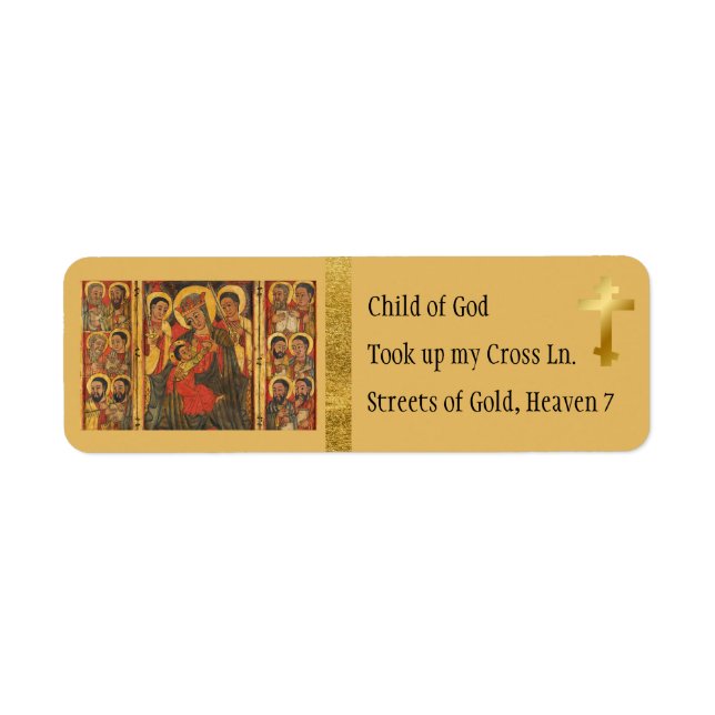 Étiquette Ethiopie l Orthodoxe l Theotokos l Personnaliser, (Devant)