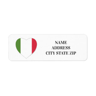 ÉTIQUETTE **ÉTIQUETTE D'ADRESSE DE RETOUR DU COEUR ITALIEN**