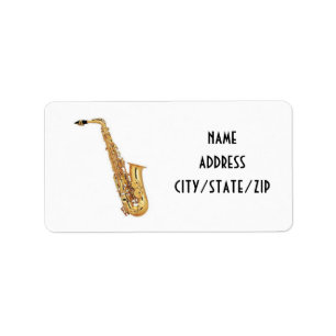 ÉTIQUETTE ***ÉTIQUETTES DE ADRESSE DU JOUEUR DE SAXOPHONE***