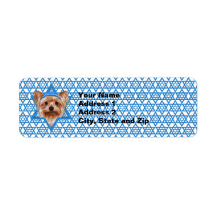 Étiquette Étoile de David de Hanoukka - Yorkshire Terrier