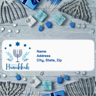 Étiquette étoile Hanoukka Menorah