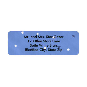 Étiquette Étoiles bleues et blanches Blended Blue Address La