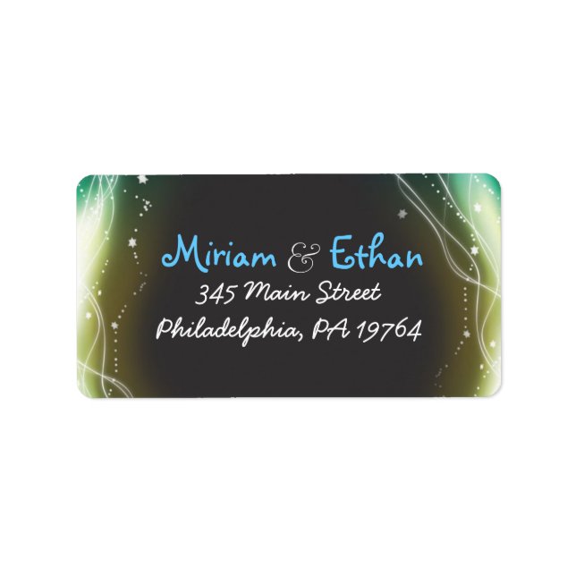 Étiquette Étoiles de Neon brillantes Faire-part de mariage j (Devant)