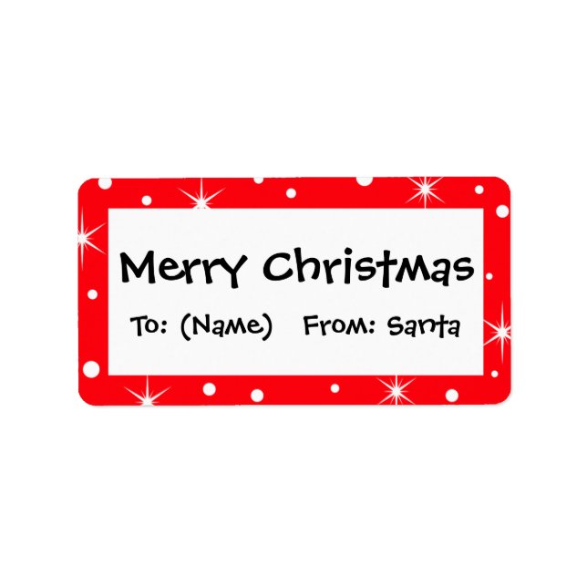 Étiquette Étoiles de Noël personnalisées Étoiles de cadeau d (Devant)