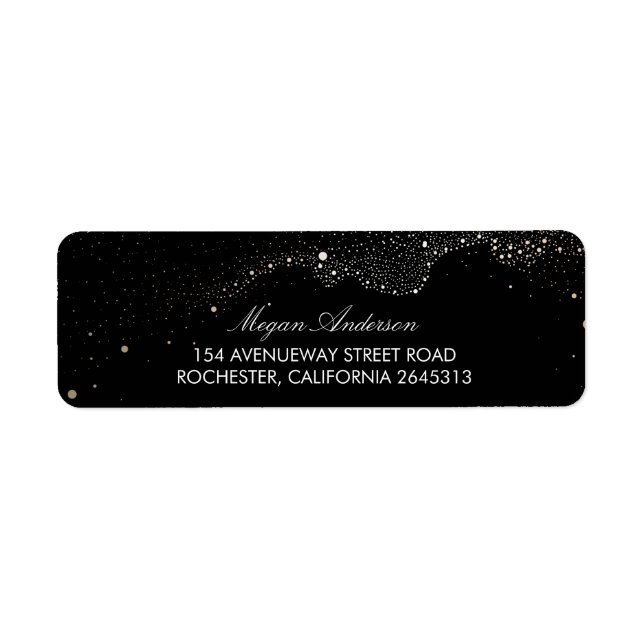 Étiquette Étoiles de nuit Mariage noir (Devant)