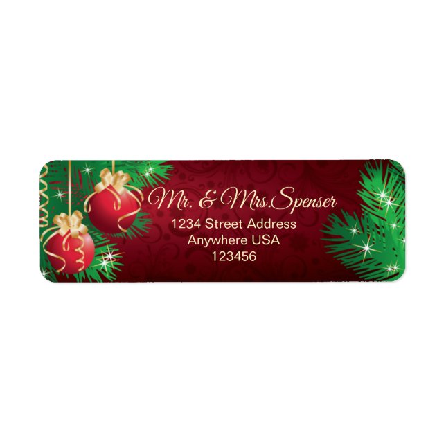 Étiquette Étoiles de pin de Noël Baubles (Devant)