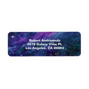 Étiquette Étoiles en Tarantula Nebula Blue Hue, ZGOS, Adress