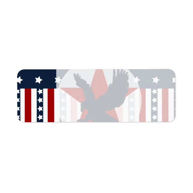 Étiquette Étoiles patriotiques et rayures Bald Eagle Amériqu (Devant)