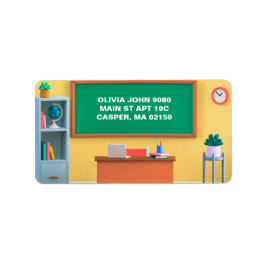 Étiquette Étudiants en classe Chalkboard école