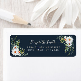 Étiquette Eucalyptus & Baby shower Daisy Adresse de retour