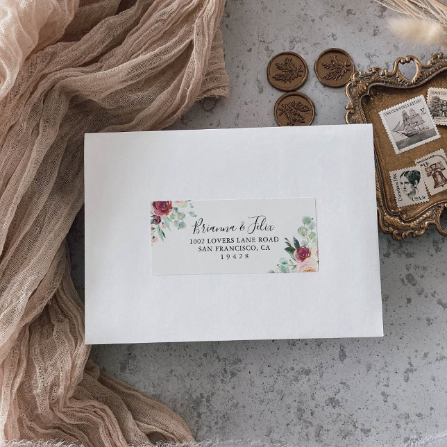 Étiquette Eucalyptus contemporain Mariage RSVP Adresse (Créateur téléchargé)