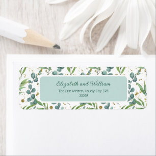 Étiquette Eucalyptus Et Gold Parties scintillant Mariage Adr